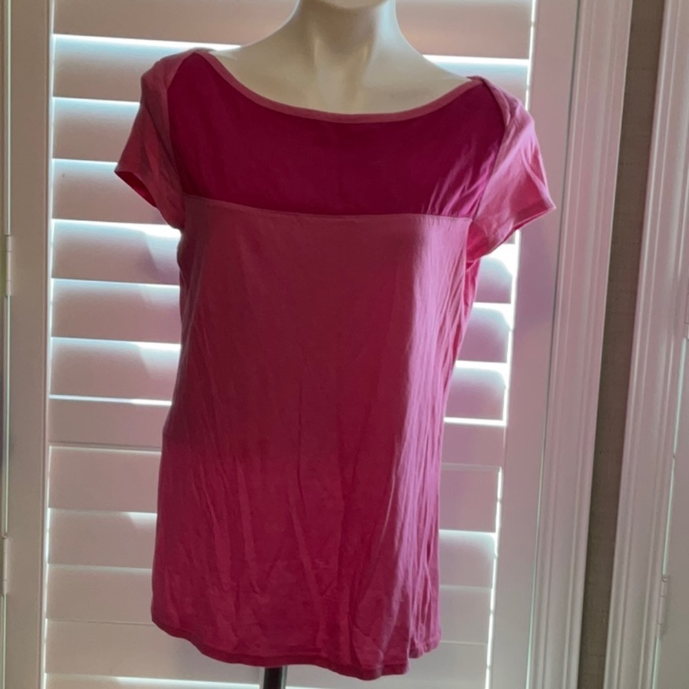 Merona Pink Fitted Cap Sleeve T-Shirt